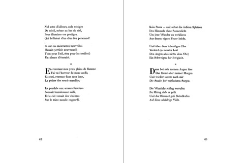 Walter Benjamin (Übers.), Tableaux parisiens. Die Aufgabe des Übersetzers. Faksimilenachdruck. Nachwort von Roland Reuß (aufgeschlagene Doppelseite)