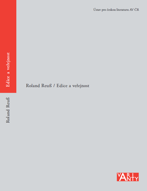 Roland Reuß / Edice a veřejnost / Umschlag Vorderseite